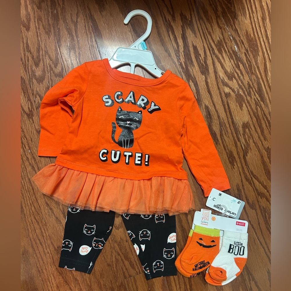 Carter's Orange and Black Halloween Matching Set